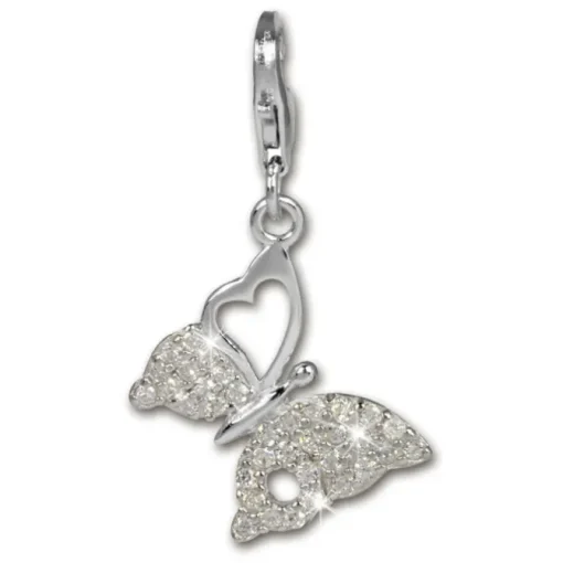 SilberDream Charm Schmetterling weiß 925er Armband Anhänger FC1045W