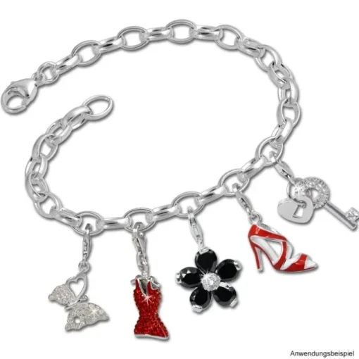 SilberDream Charm Schmetterling weiß 925er Armband Anhänger FC1045W