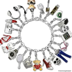 SilberDream Charm Schuh Stiefelette 925 Silber Armband Anhänger FC664