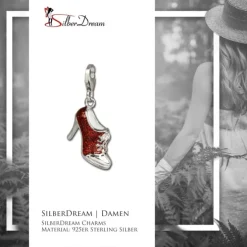 SilberDream Charm Schuh Stiefelette 925 Silber Armband Anhänger FC664