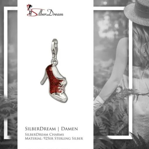 SilberDream Charm Schuh Stiefelette 925 Silber Armband Anhänger FC664