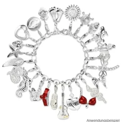 SilberDream Charm Schwan Armband Anhänger 925 Silber FC254W