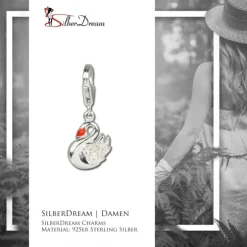 SilberDream Charm Schwan Armband Anhänger 925 Silber FC254W