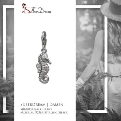 SilberDream Charm Seepferd Zirkonia 925 Silber Armband Anhänger FC682