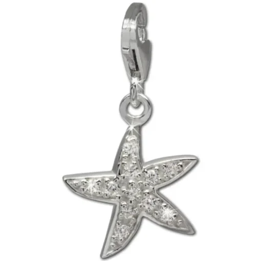 SilberDream Charm Seestern Zirkonia 925 Silber Armband Anhänger FC730W