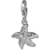 SilberDream Charm Seestern weiß 925 Silber Armband Anhänger FC643
