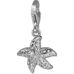 SilberDream Charm Seestern weiß 925 Silber Armband Anhänger FC643