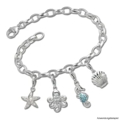 SilberDream Charm Seestern Zirkonia 925 Silber Armband Anhänger FC730W