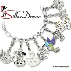 SilberDream Charm Seestern weiß 925 Silber Armband Anhänger FC643