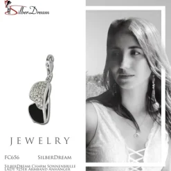 SilberDream Charm Sonnenbrille LADY 925er Armband Anhänger FC656