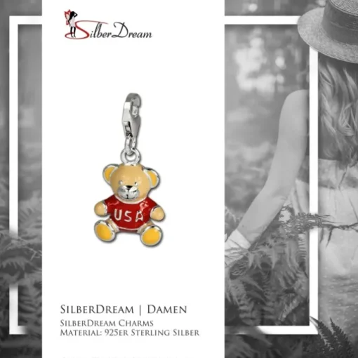 SilberDream Charm Teddybär 925 Sterling Silber Armband Anhänger FC662