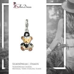 SilberDream Charm Teddybär Bobby 925 Silber Armband Anhänger FC680