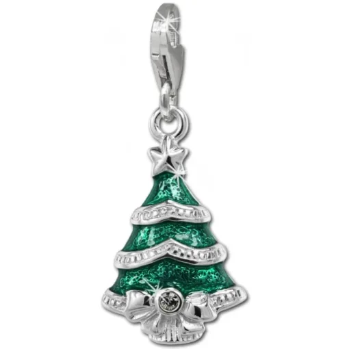 SilberDream Charm Weihnachtsbaum 925 Silber Armband Anhänger FC849G