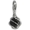 SilberDream Charm Zirkonia Kugel schwarz Armband Anhänger FC200S