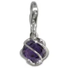 SilberDream Charm Zirkonia Kugel lila Armband Anhänger FC200V