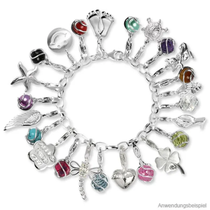 SilberDream Charm Zirkonia Kugel rot Armband Anhänger FC200R