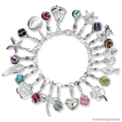 SilberDream Charm Zirkonia Kugel lila Armband Anhänger FC200V
