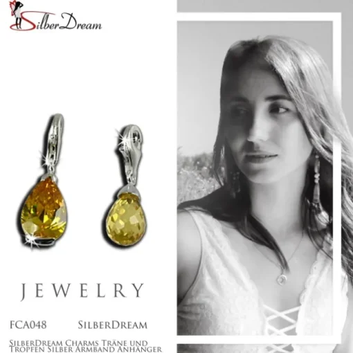 SilberDream Charms Träne und Tropfen Silber Armband Anhänger FCA048