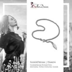SilberDream 26cm Fußkette Flügel 925 Silber SDF003