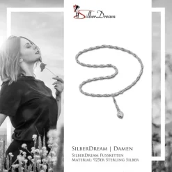 SilberDream 25,5cm Fußkette Herz Zirkonia Silber SDF005