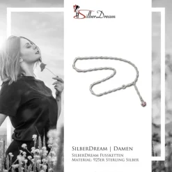 SilberDream 26cm Fußkette Schmetterling rosa 925er Silber SDF017A