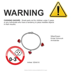 SilberDream 16,5cm Kinder Armband Herzchen 925 Silber SDA010