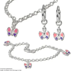 SilberDream 15,5cm Kinder Armband Schmetterling Silber SDA011