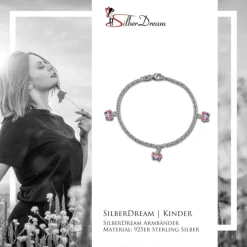 SilberDream 15,5cm Kinder Armband Schmetterling Silber SDA011