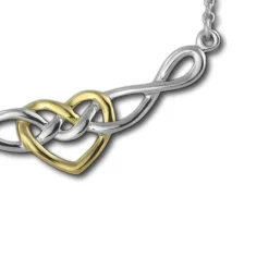 SilberDream Collier Bicolor Kette Tribal Herz 925 Sterling Silber 45cm SDK50045Y