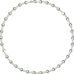 SilberDream Collier Circle 925 Silber matt vergoldet Damen 45cm Kette SDK4801T