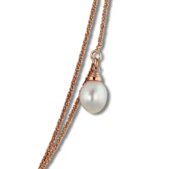 SilberDream Collier Doppel Kette Perlen rose vergoldet 925 Silber 90cm SDK2369E