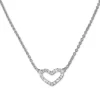 SilberDream Collier Herz Kette Zirkonia weiß 925er Silber Damen 42cm SDK29142J