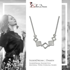 SilberDream Collier Karo 925 Sterling Silber 45cm Kette SDK409