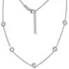 SilberDream Collier Kette Blümchen 925 Sterling Silber 44cm - 47cm SDK11444J
