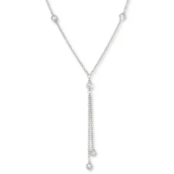 SilberDream Collier Kette Zirkonia weiß 925er Silber Damen 45cm SDK27845J