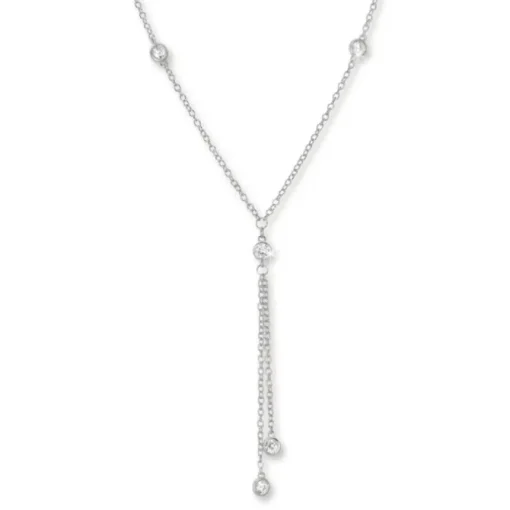 SilberDream Collier Kette Zirkonia weiß 925er Silber Damen 45cm SDK27845J