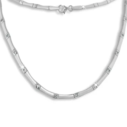 SilberDream Collier Kette Zirkonia weiß 925er Silber 44cm Halskette SDK436W