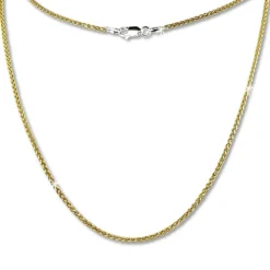 SilberDream Collier Kette Zopf vergoldet 925 Silber Damen 45cm SDK21545Y