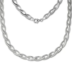 SilberDream Collier Kette Zopf 925er Silber 44,5cm Damen Halskette SDK438J