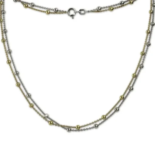 SilberDream Collier Kette Kugeln vergoldet 925er Silber Damen 45cm SDK22345T