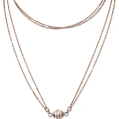SilberDream Collier Kette Kugel Welle rose 925 Silber Damen 45cm SDK24745E