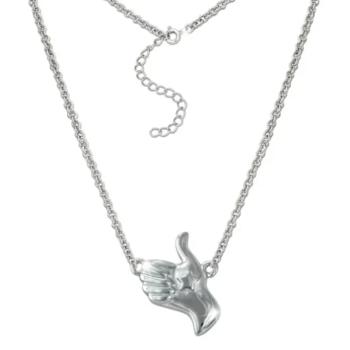 SilberDream Collier Kette Handzeichen Daumen hoch 925 Silber 46cm SDK50944J