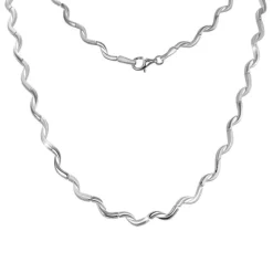 SilberDream Collier Kette Welle 925 Sterling Silber 44,5cm Halskette SDK448J