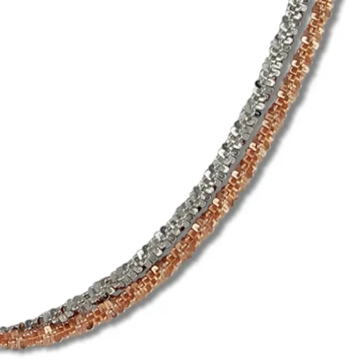 SilberDream Collier Kette gedreht rose vergoldet und 925 Silber 45cm SDK23345T
