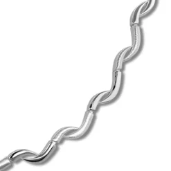 SilberDream Collier Kette Welle 925 Sterling Silber 44,5cm Halskette SDK448J