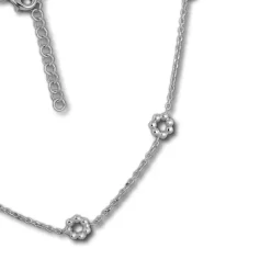 SilberDream Collier Kette Blümchen 925 Sterling Silber 44cm - 47cm SDK11444J
