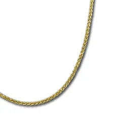 SilberDream Collier Kette Zopf vergoldet 925 Silber Damen 45cm SDK21545Y