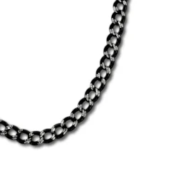 SilberDream Collier Kette Panzer schwarz 925 Silber Damen 45cm SDK21445S