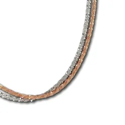 SilberDream Collier Kette gedreht rose vergoldet und 925 Silber 45cm SDK23345T