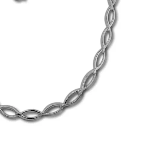 SilberDream Collier Kette Oval 925 Sterling Silber 44,5cm Halskette SDK455J